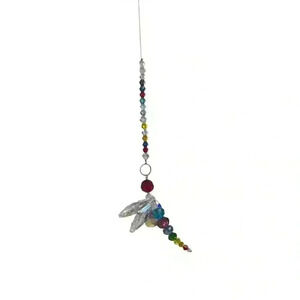 NET CRYSTAL DRAGONFLY HANGING CAR ORNAMENT
